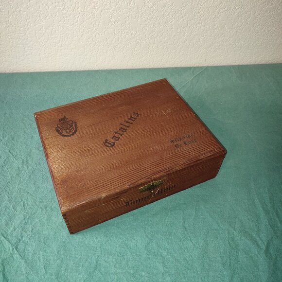 Cigar Box Longfellow Catalina Monogram Vintage Treasure Keepsake Academia old - Picture 1 of 7